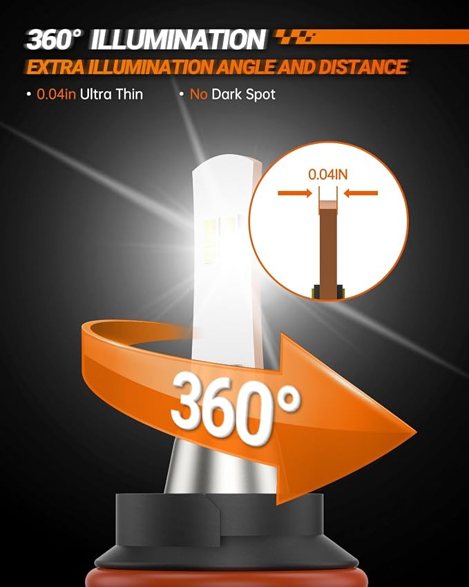 SEALIGHT H4/9003/HB2 Driving Light Bulbs, 36000LM Super Bright 9003 Dual Beam - Image 6
