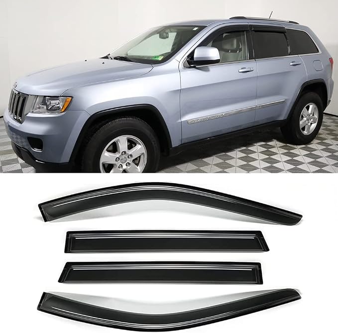 94252 Side Window Visor Wind Vent Deflector Rain Guard fit by Deebior