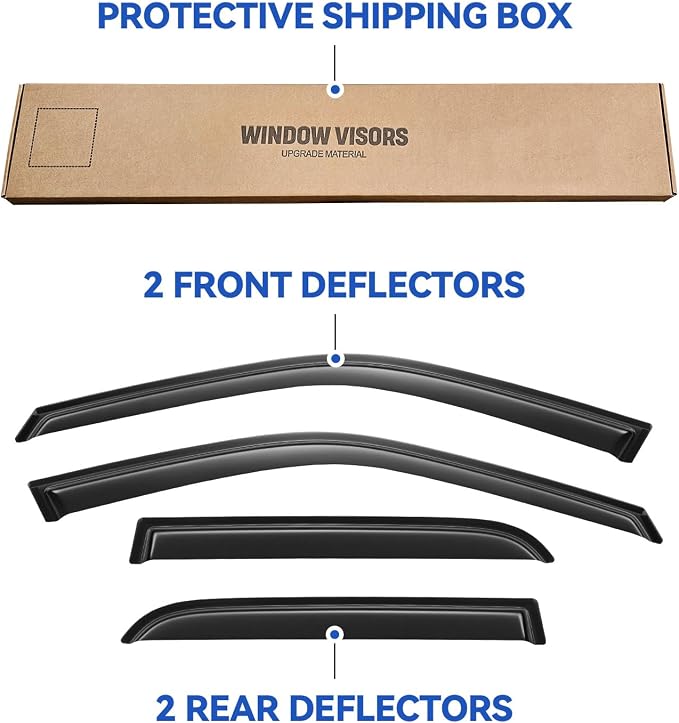Window Visors Rain Guards for 2002 2003 2004 2005 2006 Honda CRV, Out-Channel - Image 5