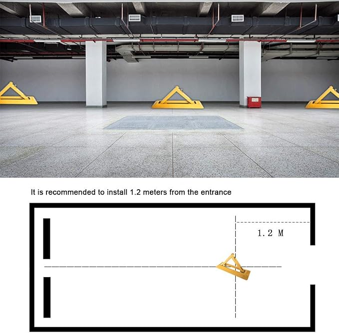 Vechkom Folding Parking Barrier Removable Parking Space Lock Manual Parking - Image 4