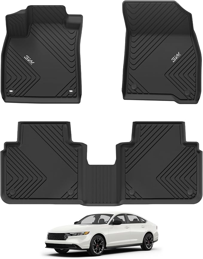 3W Floor Mats Fit for Honda Accord 2023 2024 2025 All Weather Heavy Duty Custom by 3W