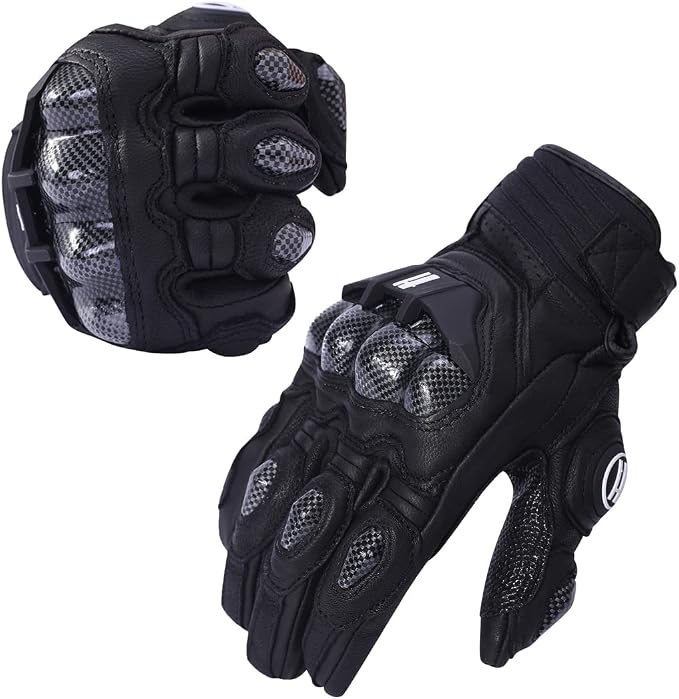 Harssidanzar Breathable Leather Motorcycle Gloves Touchscreen - Image 3