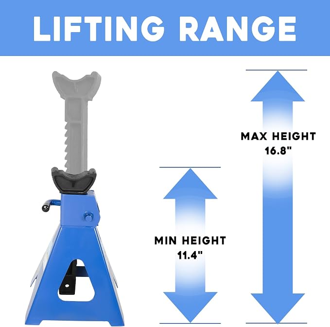 3 Ton Automotive Jack Stands, Heavy Duty Steel Car Lifting Stand - Image 3