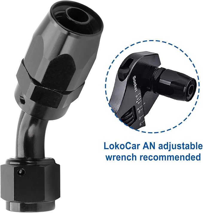 LokoCar 6AN Hose End Fitting 45 Degree Swivel - Image 5