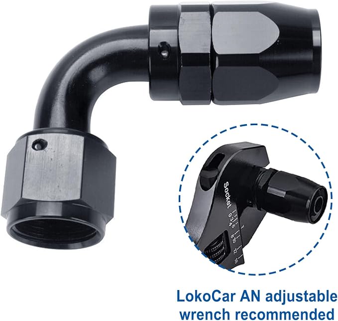 LokoCar 4AN Hose End Fitting 90 Degree Swivel - Image 5