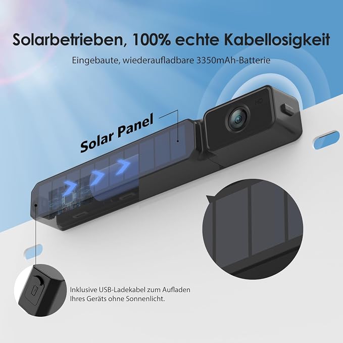 Solar Wireless Backup Camera, 1080P 5'' Monitor Back Up Camera Systems Wireless - Image 3
