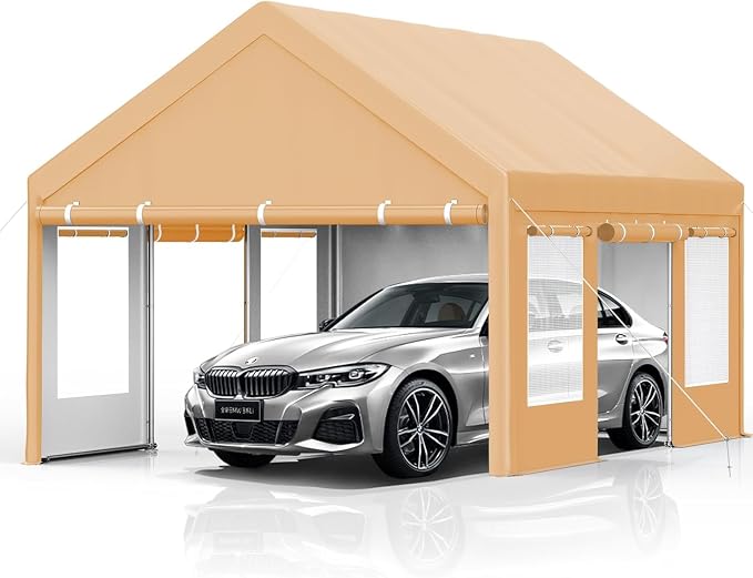 13x20FT Heavy Duty Carport, Outdoor Garage Canopy by Unknown
