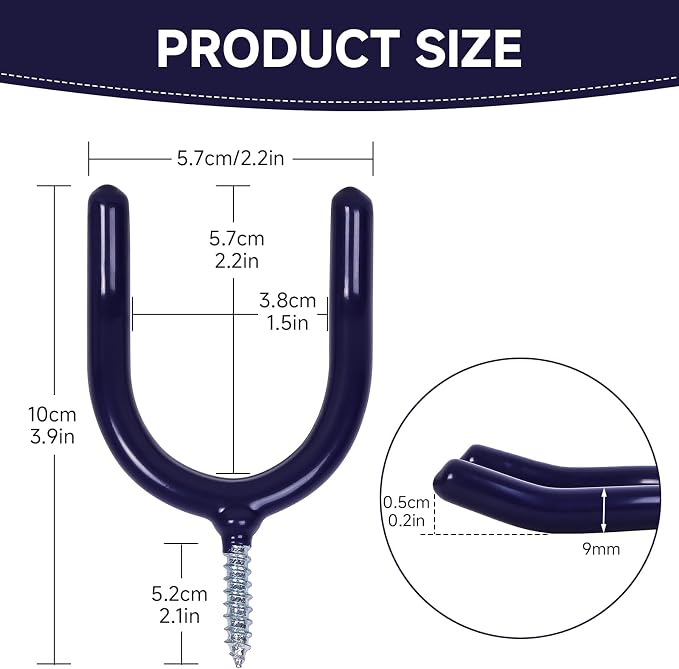 6 Pack Garage Storage System Steel U Hooks - Image 5