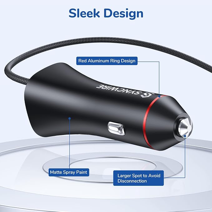 Syncwire iPhone Car Charger 32W Super Fast Car Phone Charger Cigarette Lighter - Image 6