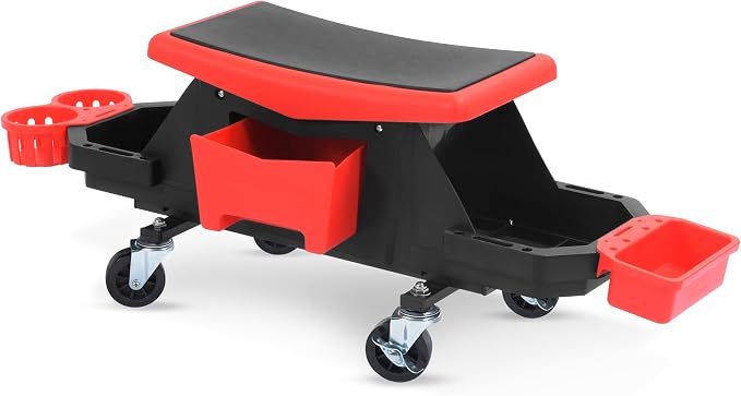 YITAHOME Detailing Stool with Wheels, Mechanics Seat With 2 Removable Trays and - Image 8