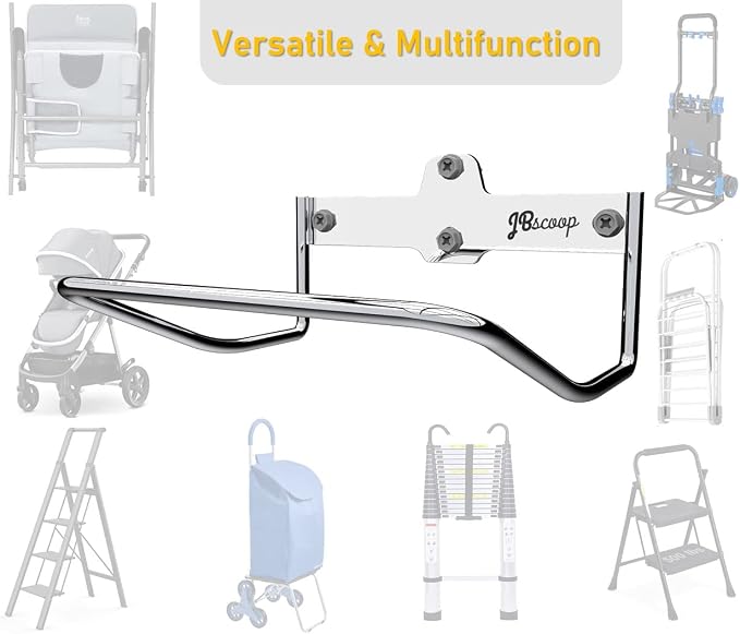 JBscoop Ladder Hanger for Garage Wall, Ladder Storage Strollers and Folding - Image 5