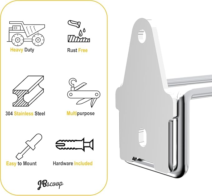 JBscoop Stainless Steel 304 Garage Hooks, Heavy Duty Organizer & Wall Mount - Image 5