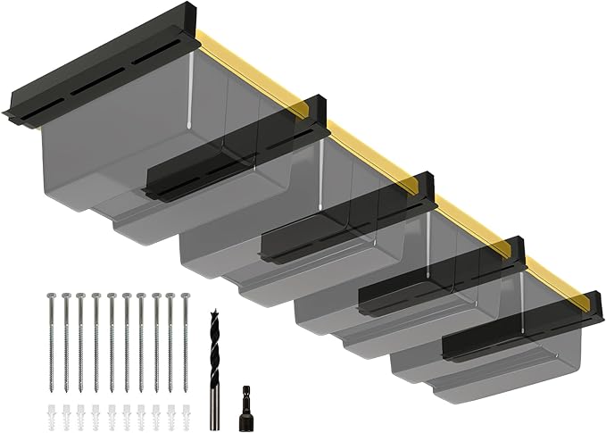 Overhead Garage Storage Rack 4-Bin, Heavy Duty Ceiling Racks w/ 400 LBS Load by Eastrexon