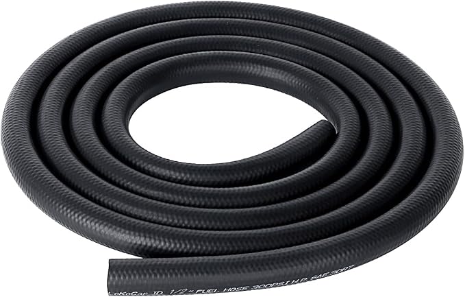 LokoCar Rubber Fuel Hose Line Push Lock 1/2" ID SAE 30R7 NBR 10ft 300PSI Black by GetToKnowEachOther