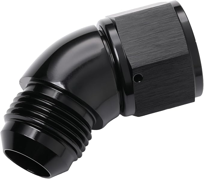 45 Degree 12AN Male to 12AN Female Swivel Full Flow Fitting Adapter Coupler - Image 3