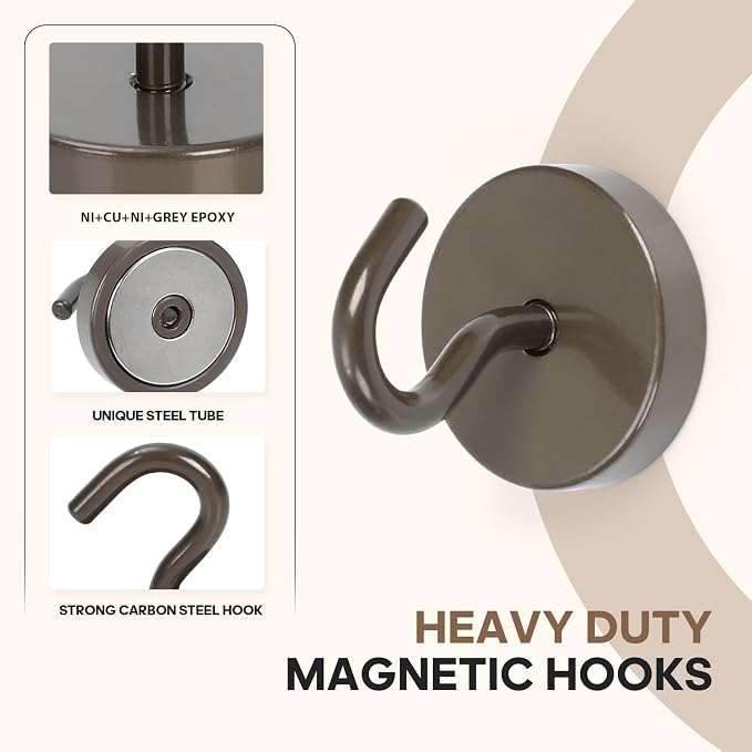 Neosmuk Magnetic Hooks, Cruise Ship Essentials, 120lb+ Heavy Duty Magnetic Hooks - Image 6