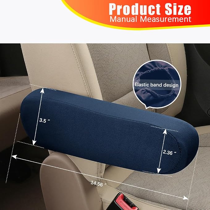 2PC Car Front Seat Armrest Covers, Universal Size Seat Arm Rest Cover, Flat - Image 2