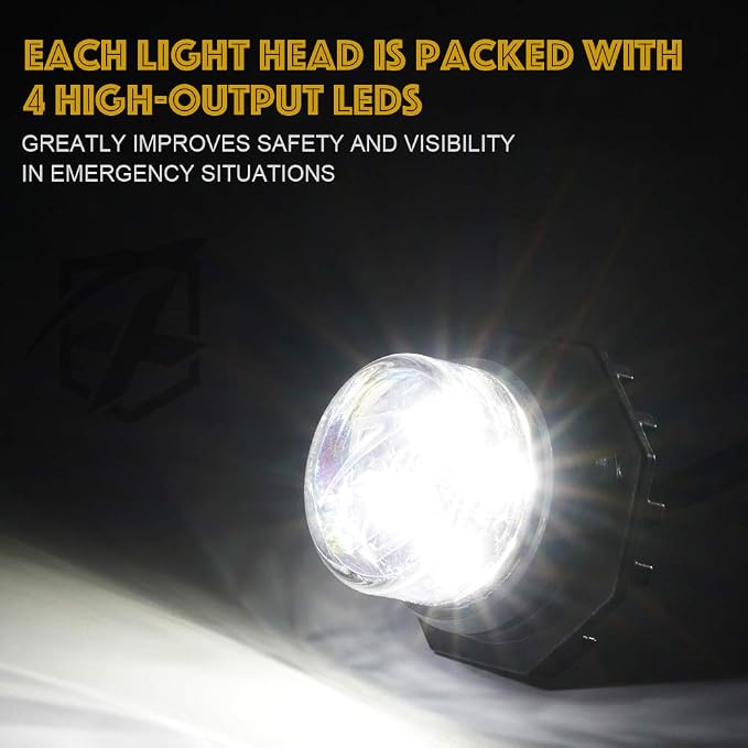 Xprite 4PCS LED Hideaway Strobe Lights Kit - Image 2