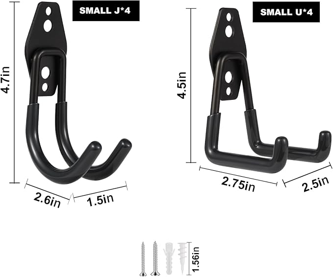 Steel Garage Hooks Wall Tool Organizer, 8 Pack Garage Storage Hook Heavy Duty - Image 2