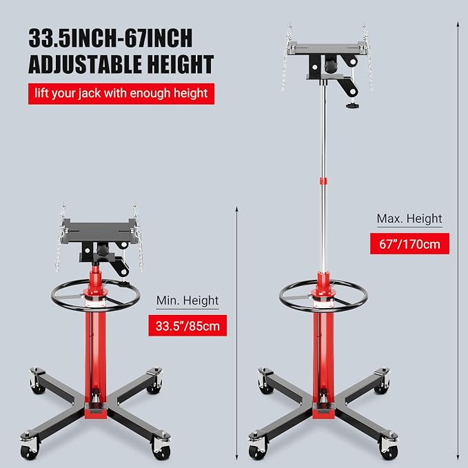 Garvee 1322lbs Transmission Jack, Hydraulic Telescoping Transmission Jacks - Image 3