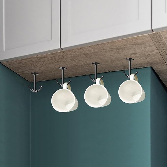 Ball Two Prong Ceiling Hook for Closet Top Bathroom Kitchen Cabinet Garage Pack - Image 6