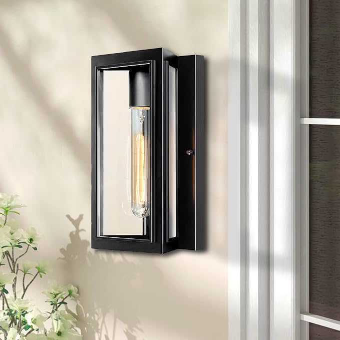 Outdoor Wall Lights, Modern Black Exterior Light Fixture Wall Mount - Image 5