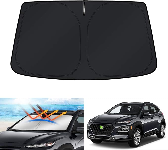 KUST Windshield Sun Shade for 2018-2023 Hyundai Kona Accessories Sunshade by KUST