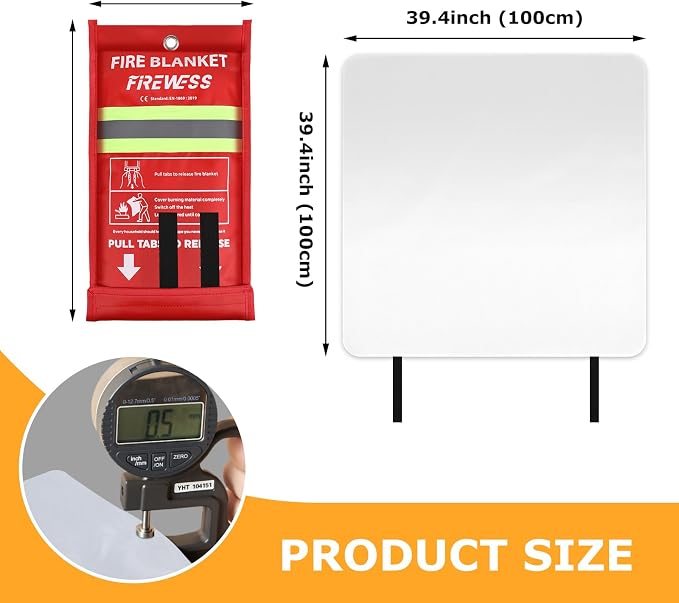 Emergency Fire Blanket, 1 Pack Fiberglass Flame Retardant Fire Blankets - Image 2