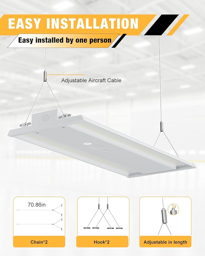 LED Linear High Bay Light, 210W LED High Bay Shop Lights Fixture, Compatible - Image 4