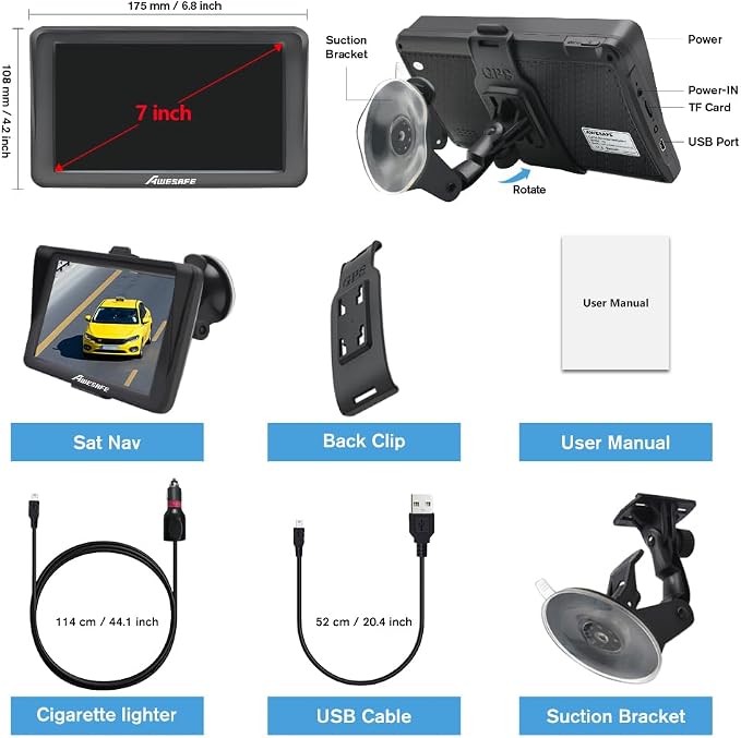 GPS Navigator for Car Truck 7 inch Touch Screen, 2025 North America Maps Free - Image 7