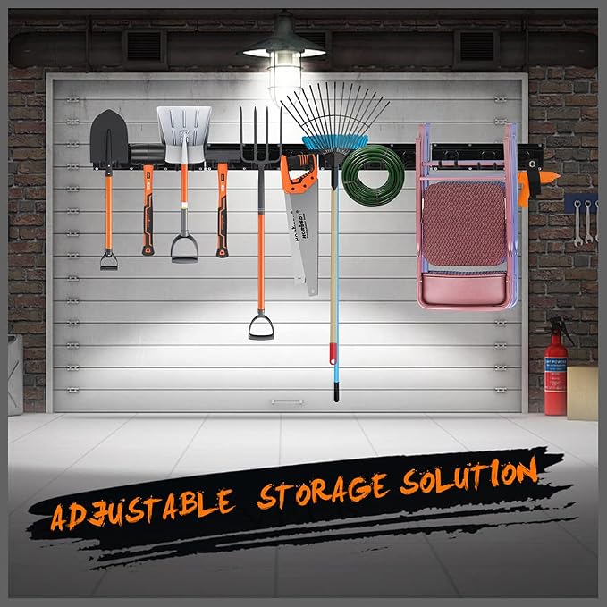 HORUSDY 64-Inch Heavy Duty Garage Organization Rack, 4 Packs Rails and 9 - Image 7