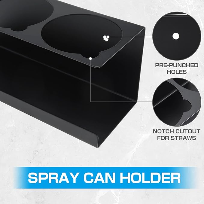 RealPlus Aerosol Spray Can Holder Rack Organizer 5 Cans Spray Bottle Holder - Image 3