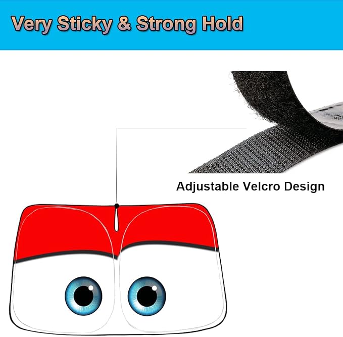 Gven Sunshade for Tesla Model Y Accessories 2025 Funny Eyes Windshield Sun - Image 5