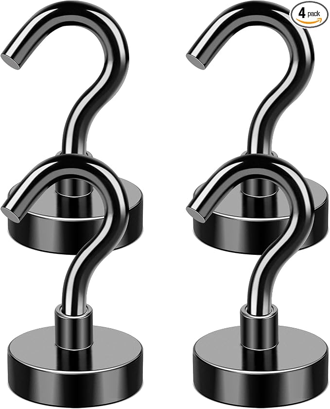 MIKEDE Magnetic Hooks, 25Lbs+ Black Heavy Duty Earth Magnets by MIKEDE