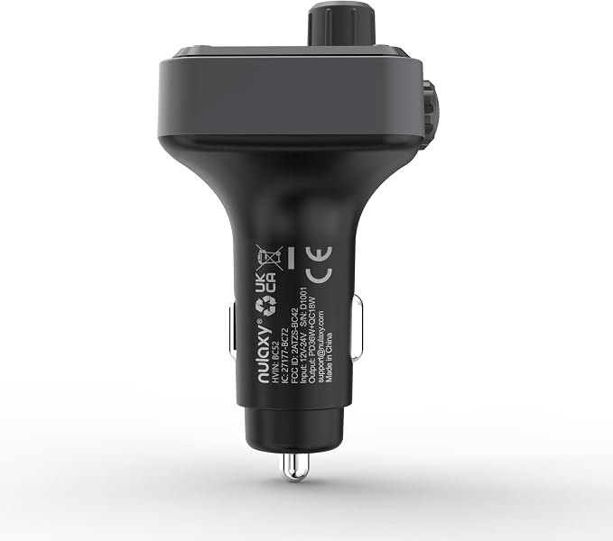 Nulaxy 54W Bluetooth 5.3 Car Adapter Charger 4-Port Fast Charging, Wireless - Image 9