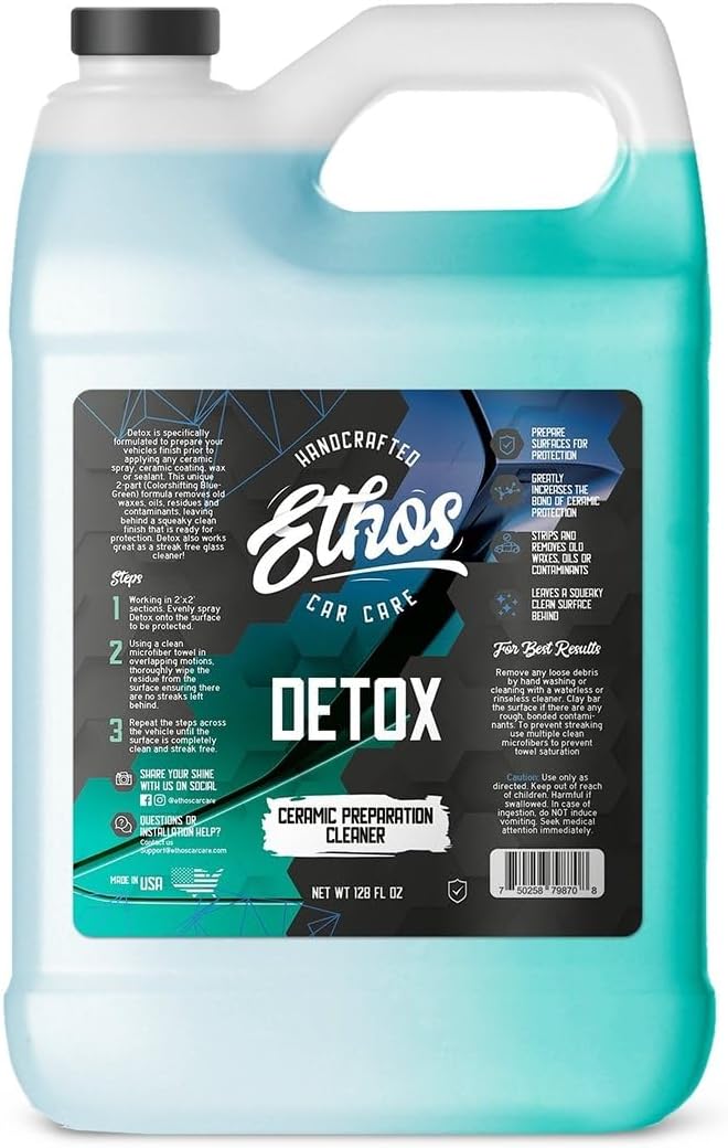 Ethos Detox - Ceramic Coating Prep Spray, Panel Wipe, Glass Cleaner - Prep by EthosHandcraftedCarCare