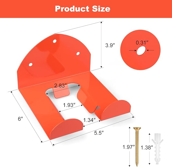Weedeater Hanger, Trimmer Rack – 2 Pack Heavy Duty Wall Mount - Image 4