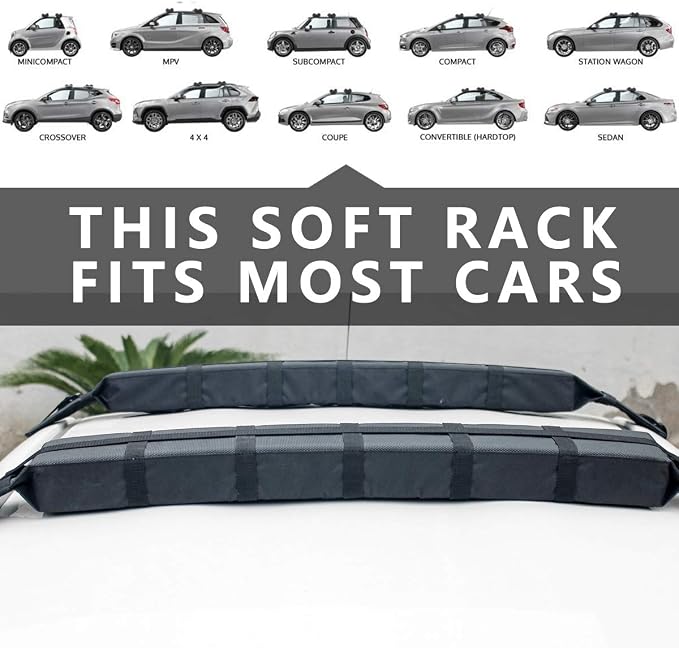 Kayak Roof Rack Pads Deluxe Upgrade Universal Car Soft Roof Rack - Image 5