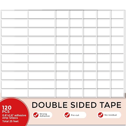 120pcs Adhesive Strips Double Sided Tape Wall Nano Sticky Dots Mounting Putty by Fengnuo