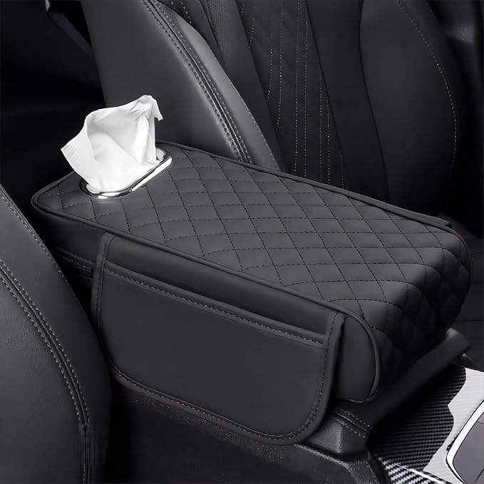 Car Armrest Cover Leather Car Console Covers Box Pad by Rneswi