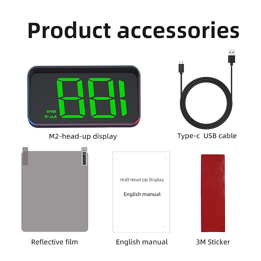 Head Up Display M2, HUD Projection Display Speed, Compact Body, Large Font - Image 9