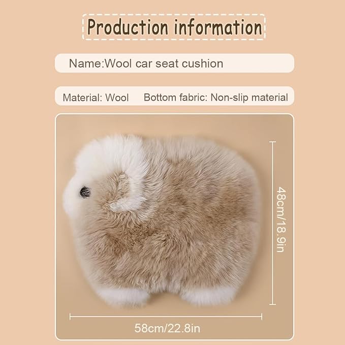 Genuine Wool Car Seat Cushion Comfort Style，Adorable Sheep Shaped Cushion - Image 3