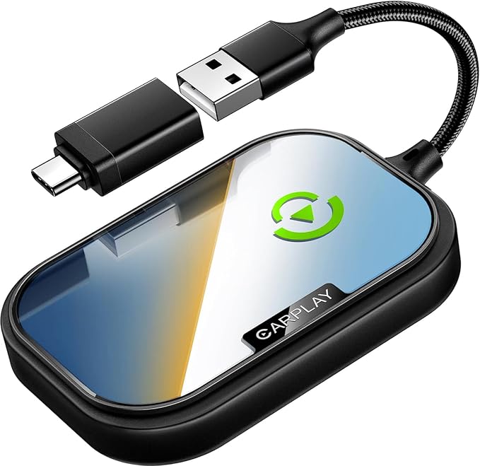 Wireless CarPlay Adapter for Apple iPhone, Converts Factory Wired CarPlay to by CarEaseWirelessCarPlay
