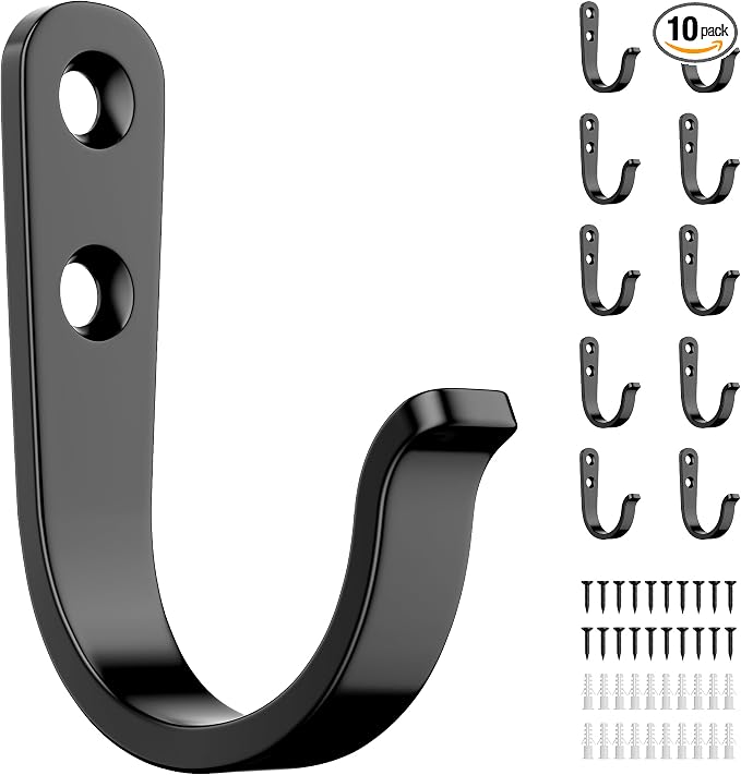 10Pcs Wall Hooks for Bathroom, and Garage by jockcaras