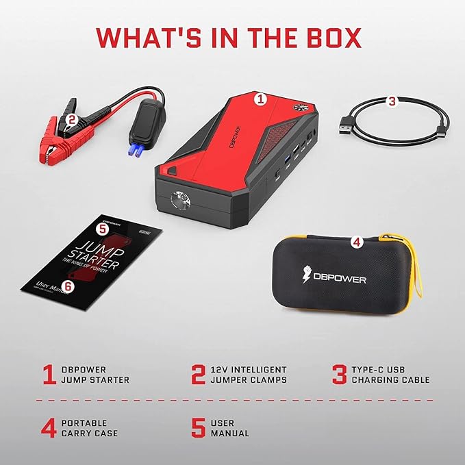 DBPOWER Peak 1600A 18000mAh Portable Car Jump Starter Battery Booster - Image 7
