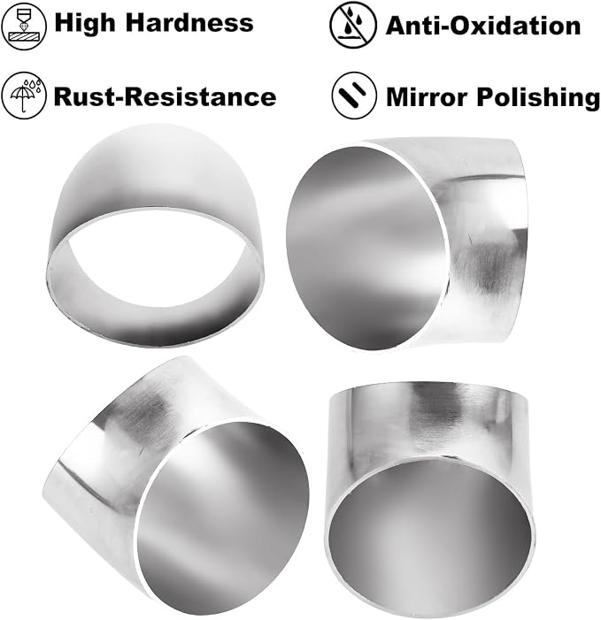 Acrux7 4 Pack 2.5 Inch 45 Degree Exhaust Elbow Pipe, 304 Stainless Steel - Image 5