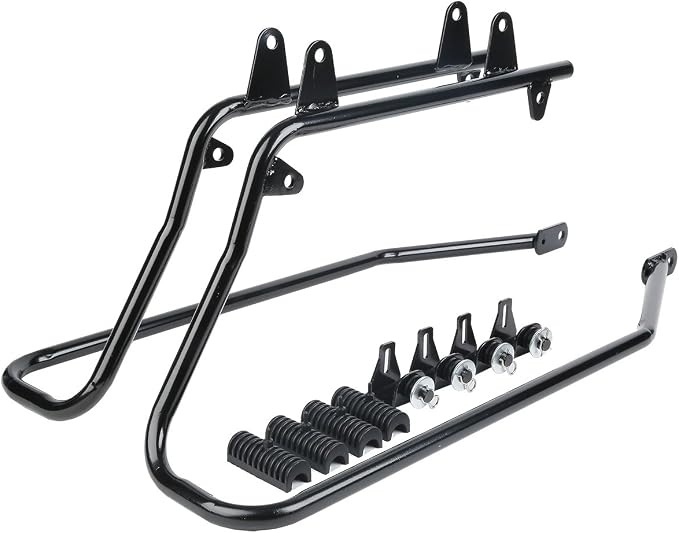 XFMT Matte Black 5" Stretched Extended Saddlebags Hard Saddle Bags W/Black - Image 6