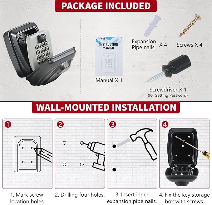 Car Window Punch Button Lock Box, Sturdy Waterproof Large Capacity Lock Box - Image 5
