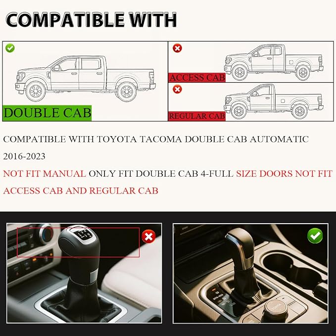 G-PLUS Floor Mats Fit for Toyota Tacoma 2016-2023 Double Cab TPE All Weather - Image 2
