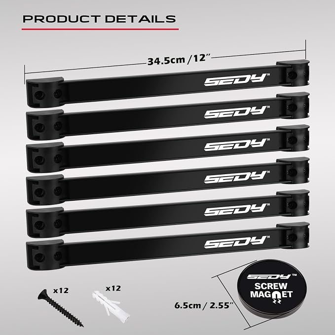 Magnetic Tool Holder Storage Organizer: 7-Piece Garage Wall Mount Rack - Image 7